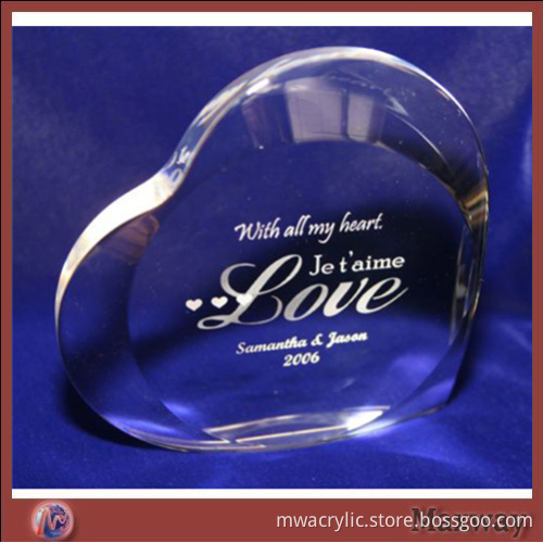 Clear Heat-shaped Crystal Award